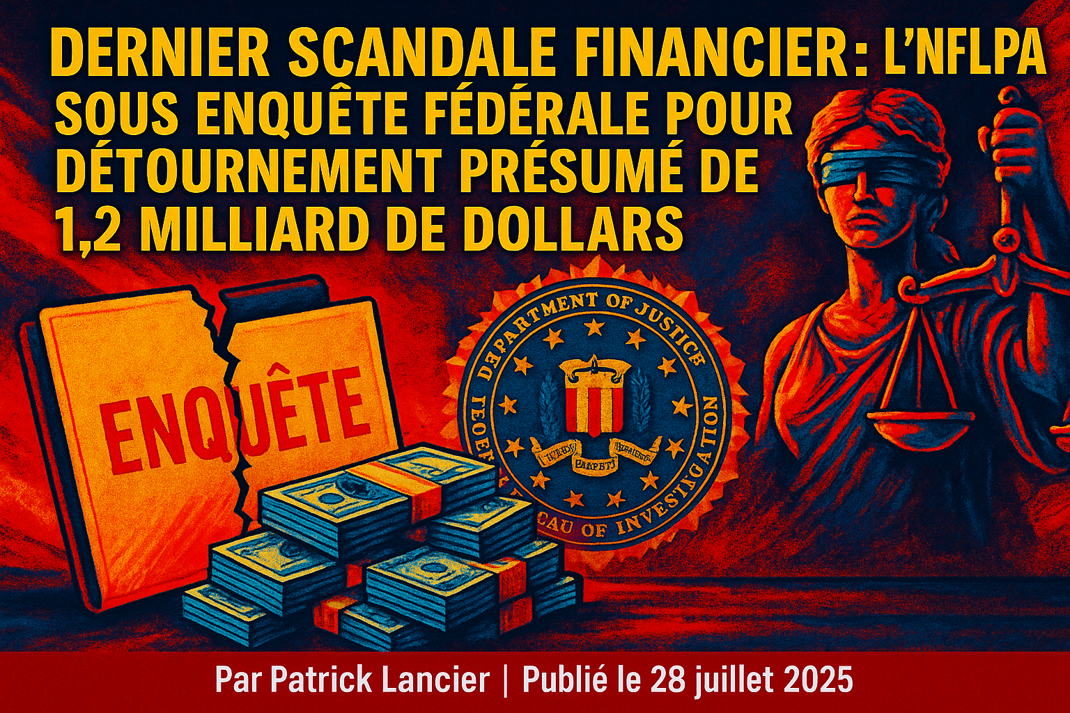Dernier scandale financier : l&rsquo;NFLPA sous enquête fédérale pour détournement présumé de 1,2 milliard de dollars